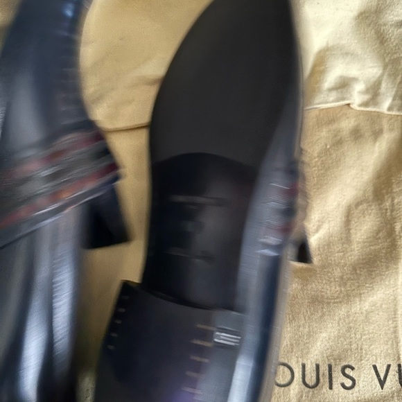 Louis Vuitton Men’s Loafer 9UK/10US Black Burgundy Leather Brand New Never Worn - Picture 4 of 13